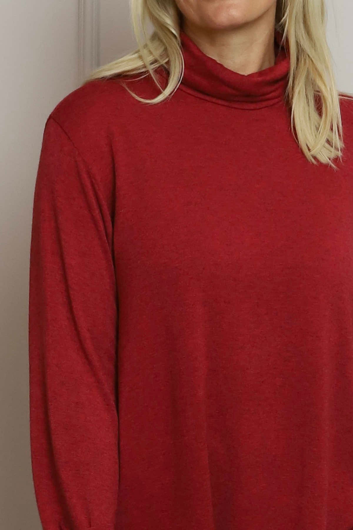 Lillian Polo Neck Jumper Wine