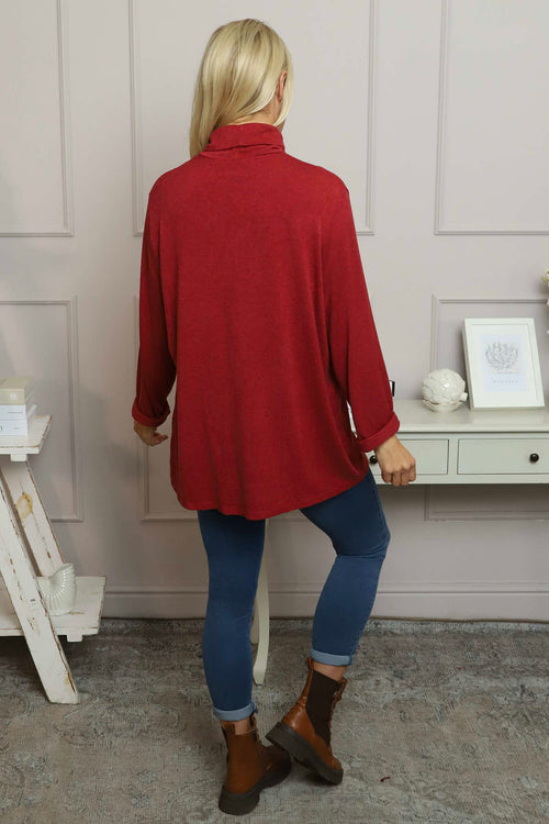 Lillian Polo Neck Jumper Wine - Image 4