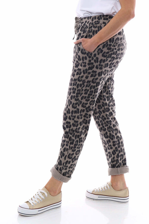 Minskip Leopard Print Jersey Pants Mocha - Image 5