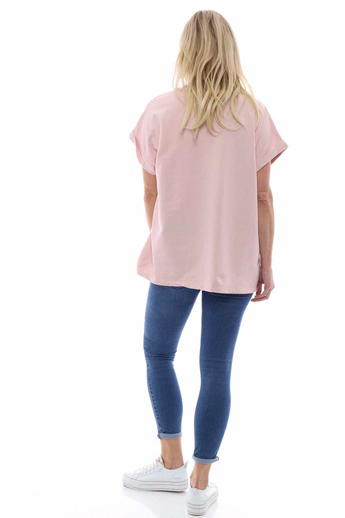 Rebecca Rolled Sleeve Top Blush - Image 4