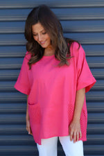 Cressida Crochet Detail Linen Top Fuchsia Fuchsia - Cressida Crochet Detail Linen Top Fuchsia