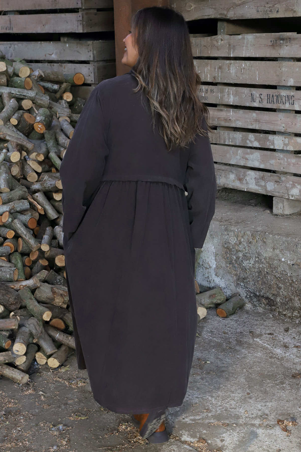 Meryl Long Needlecord Jacket Cocoa