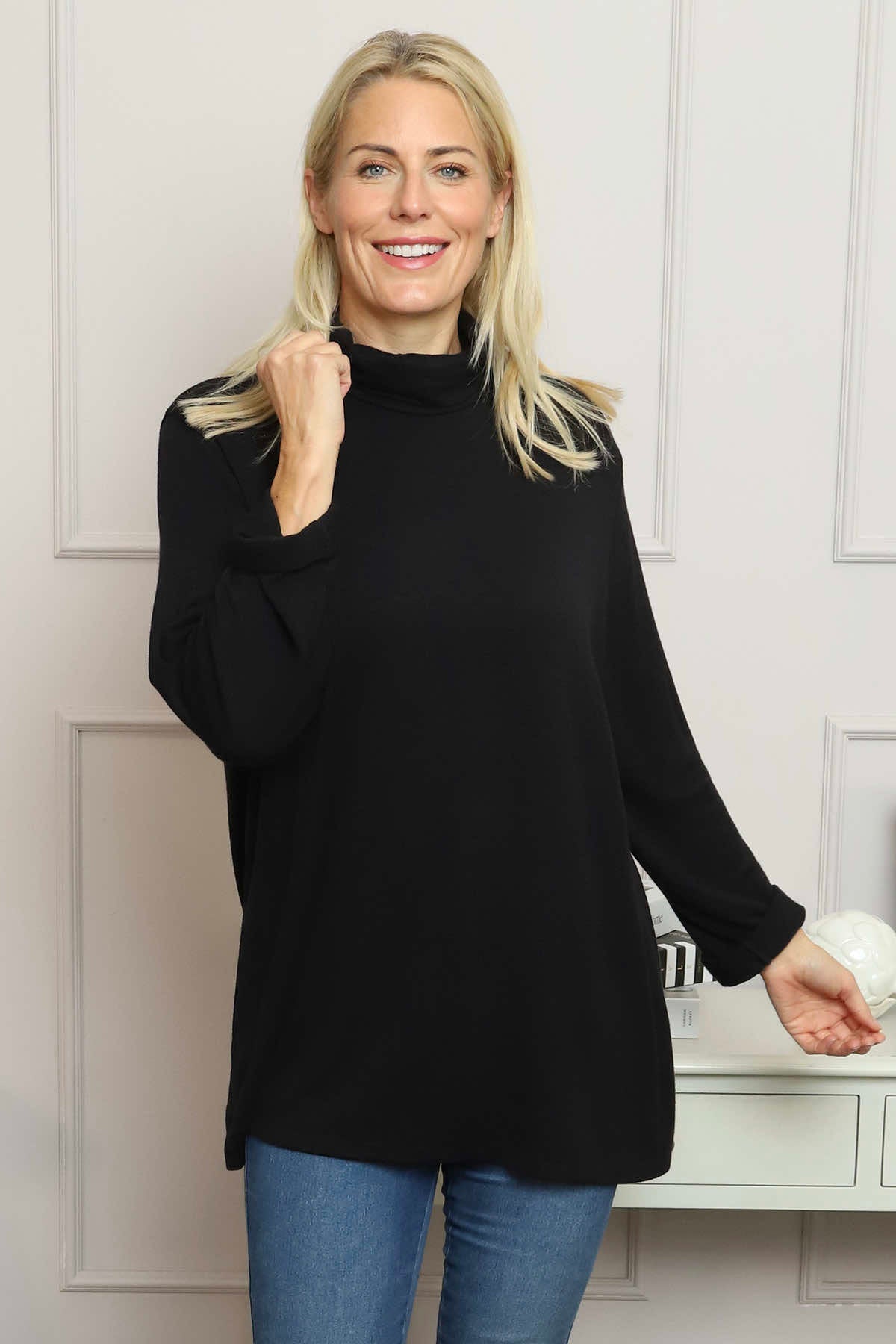 Lillian Polo Neck Jumper Black
