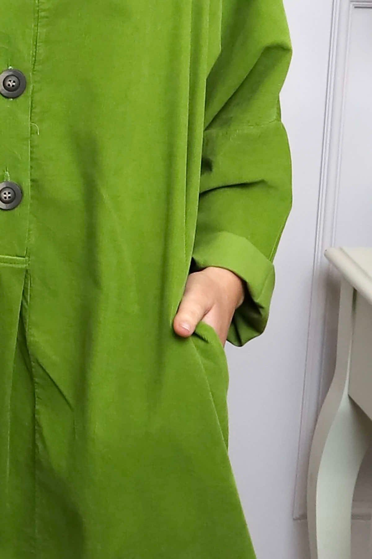 Amina Needlecord Dress Olive