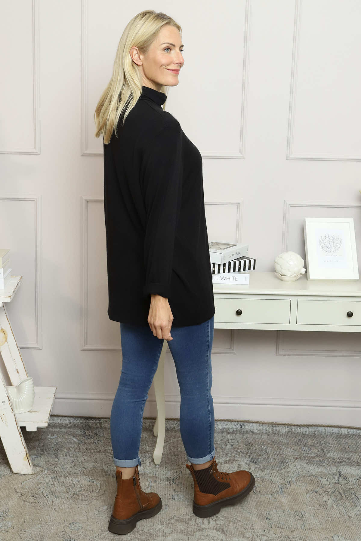 Lillian Polo Neck Jumper Black