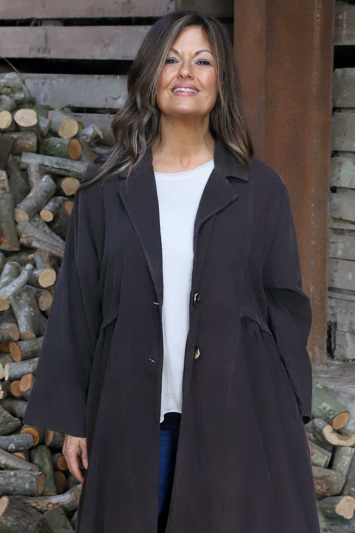 Meryl Long Needlecord Jacket Cocoa