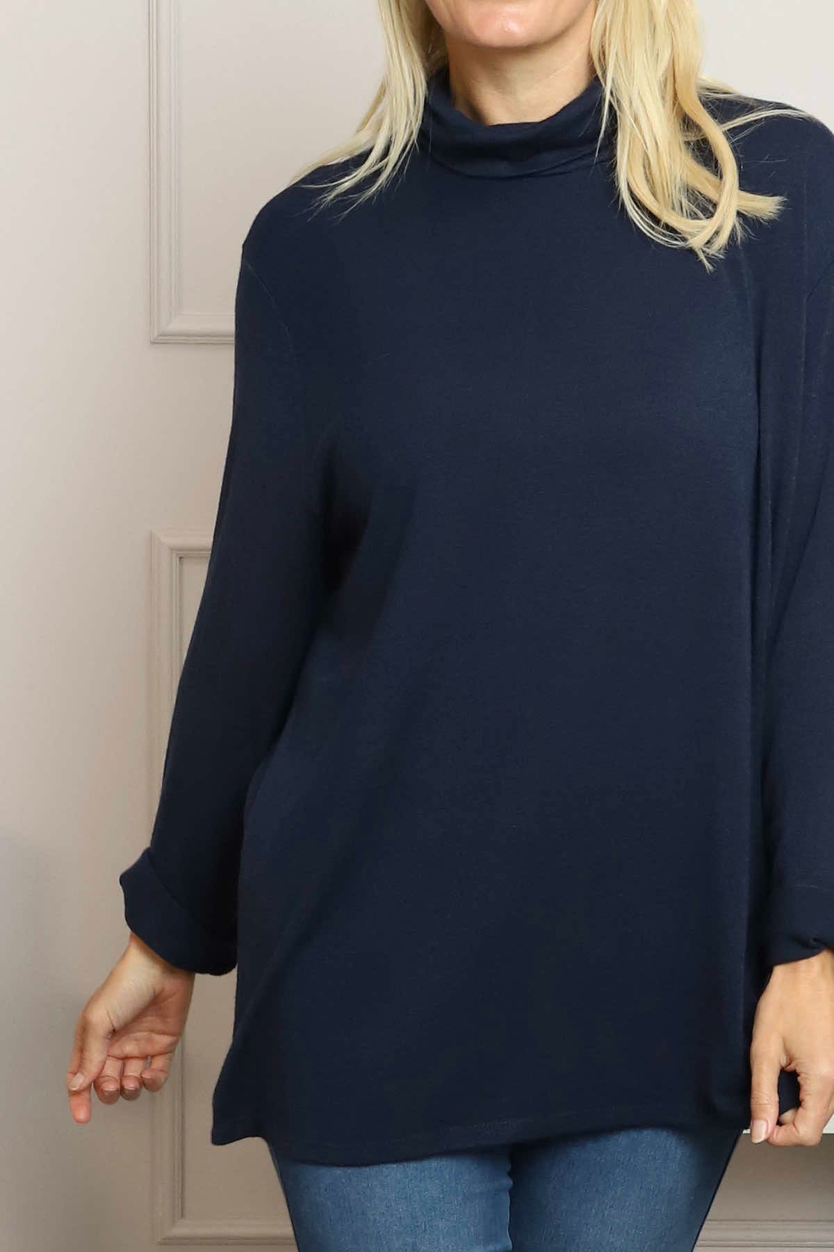 Lillian Polo Neck Jumper Navy