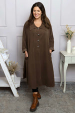 Amina Needlecord Dress Cocoa Cocoa - Amina Needlecord Dress Cocoa