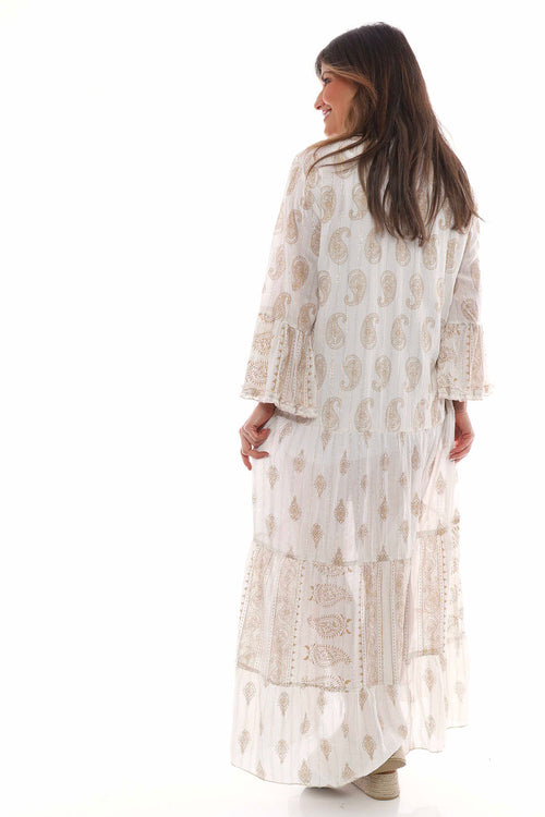 Nadya Paisley Maxi Dress White - Image 6