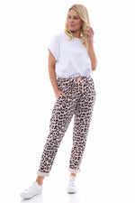 Minskip Leopard Print Jersey Pants Pink Pink - Minskip Leopard Print Jersey Pants Pink