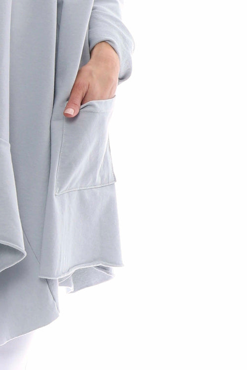 Pauletta Pocket Cotton Tunic Grey - Image 3