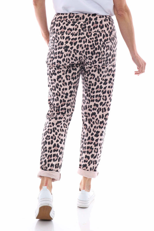 Minskip Leopard Print Jersey Pants Pink - Image 6