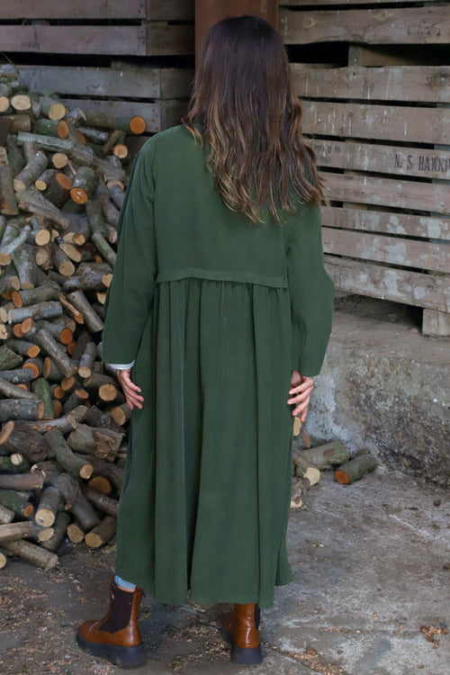 Meryl Long Needlecord Jacket Khaki - Image 4