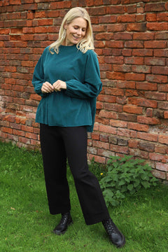 Geraldine Needlecord Top Teal