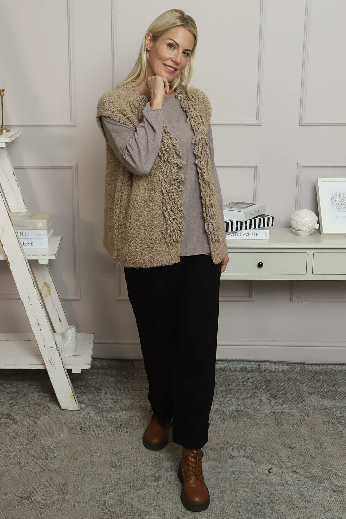 Caroline Knit Gilet Camel