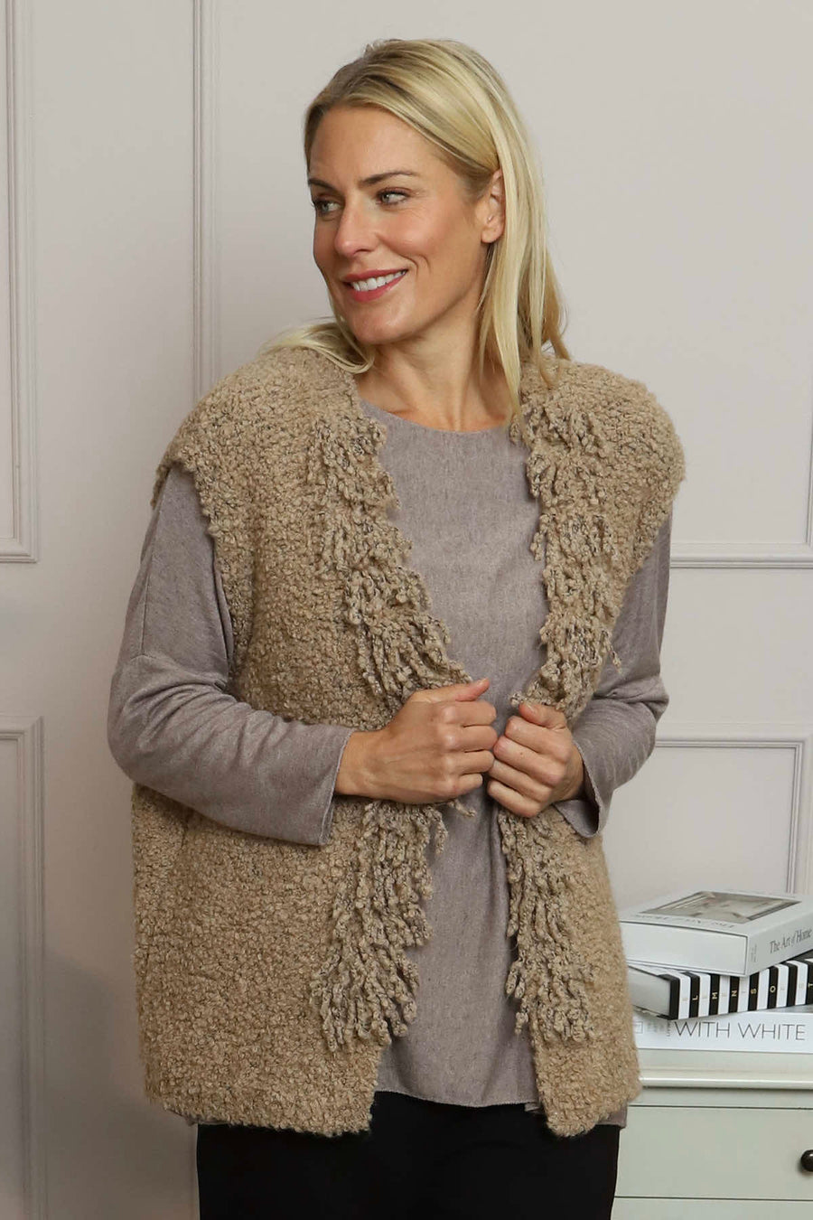 Caroline Knit Gilet Camel