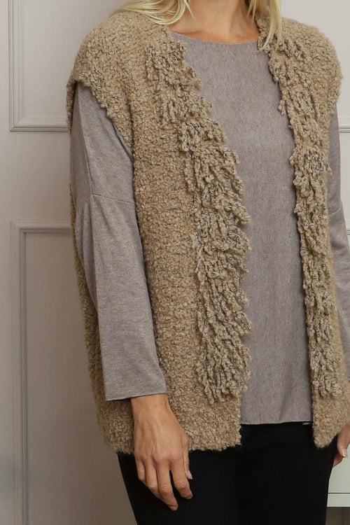 Caroline Knit Gilet Camel - Image 3