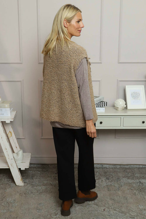 Caroline Knit Gilet Camel - Image 4