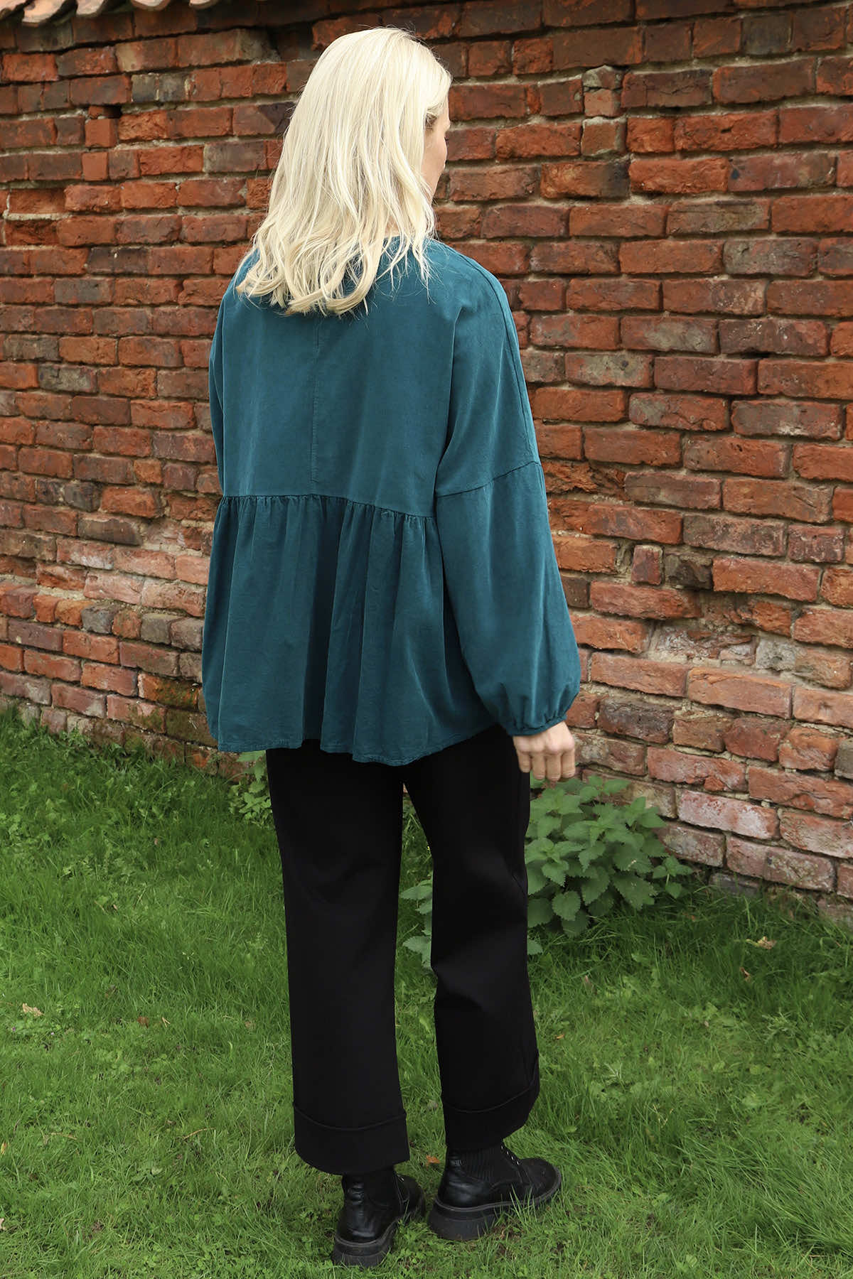 Geraldine Needlecord Top Teal