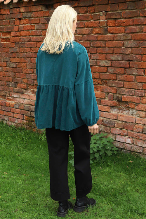 Geraldine Needlecord Top Teal - Image 4
