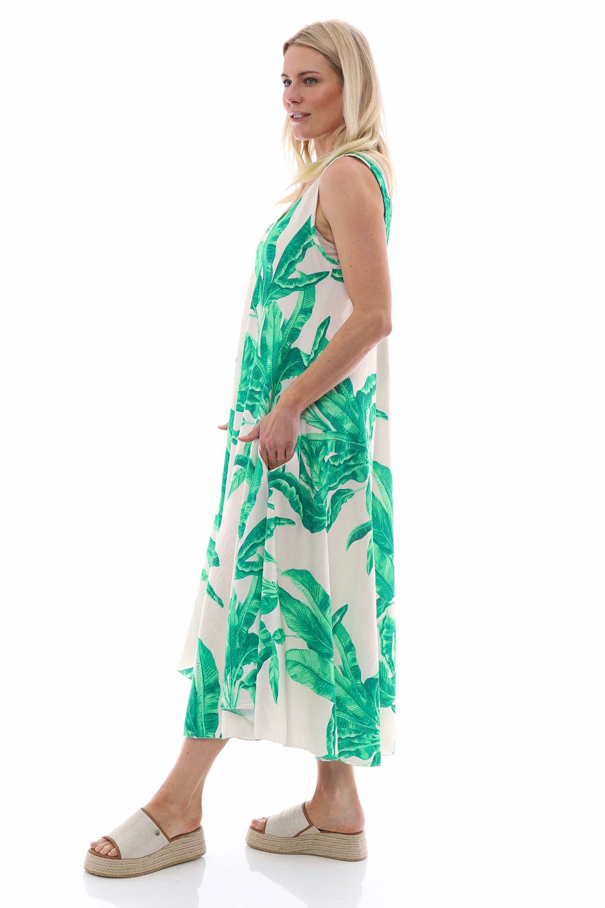 Fenyx Botanical Dress Emerald