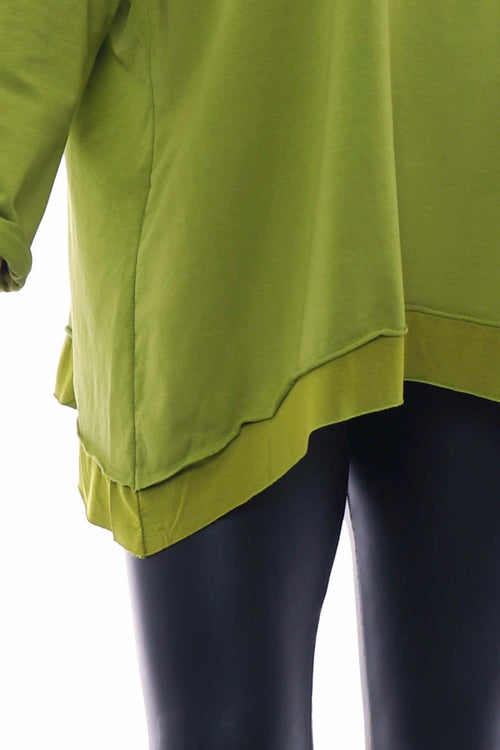 Selsey Sequin Star Cotton Top Lime - Image 6