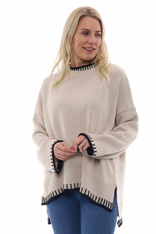 Maddie Knitted Jumper Stone - Image 3