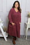 Amina Needlecord Dress Plum