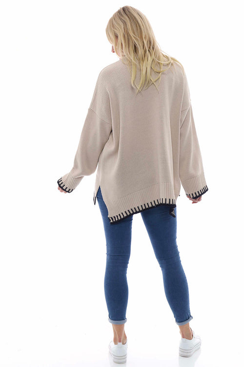 Maddie Knitted Jumper Stone - Image 6