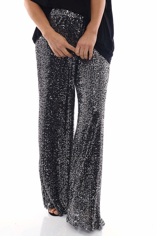 Lyonette Sequin Trousers Silver - Image 2