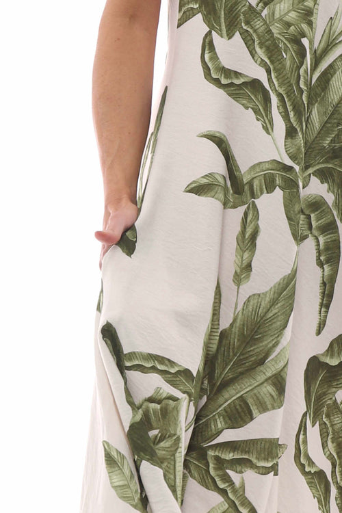 Fenyx Botanical Dress Khaki - Image 3