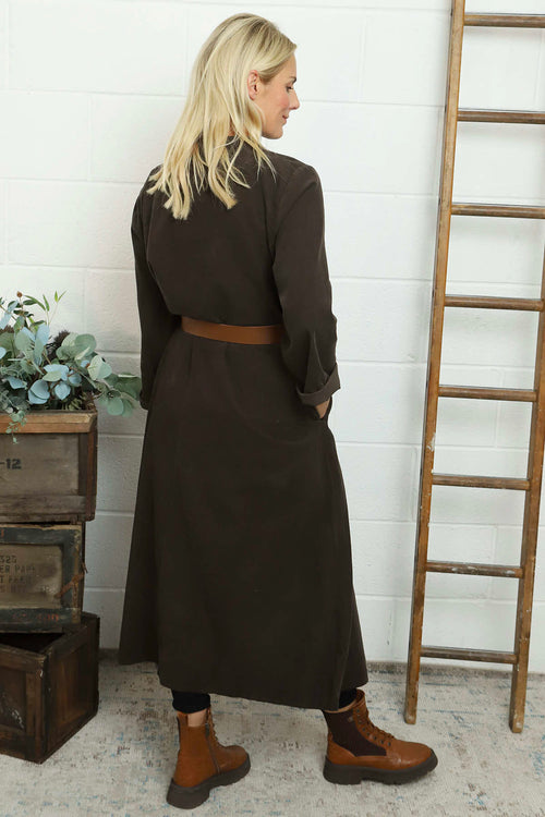 Eudora Belted Needlecord Dress Cocoa - Image 4