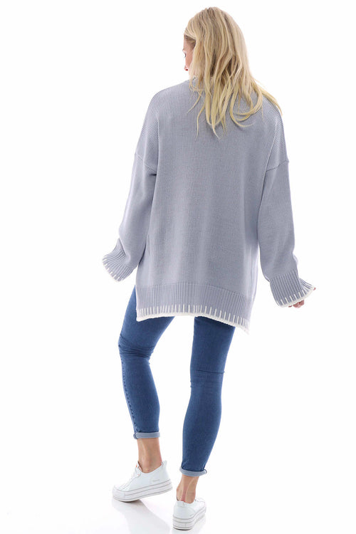 Maddie Knitted Jumper Light Grey - Image 6