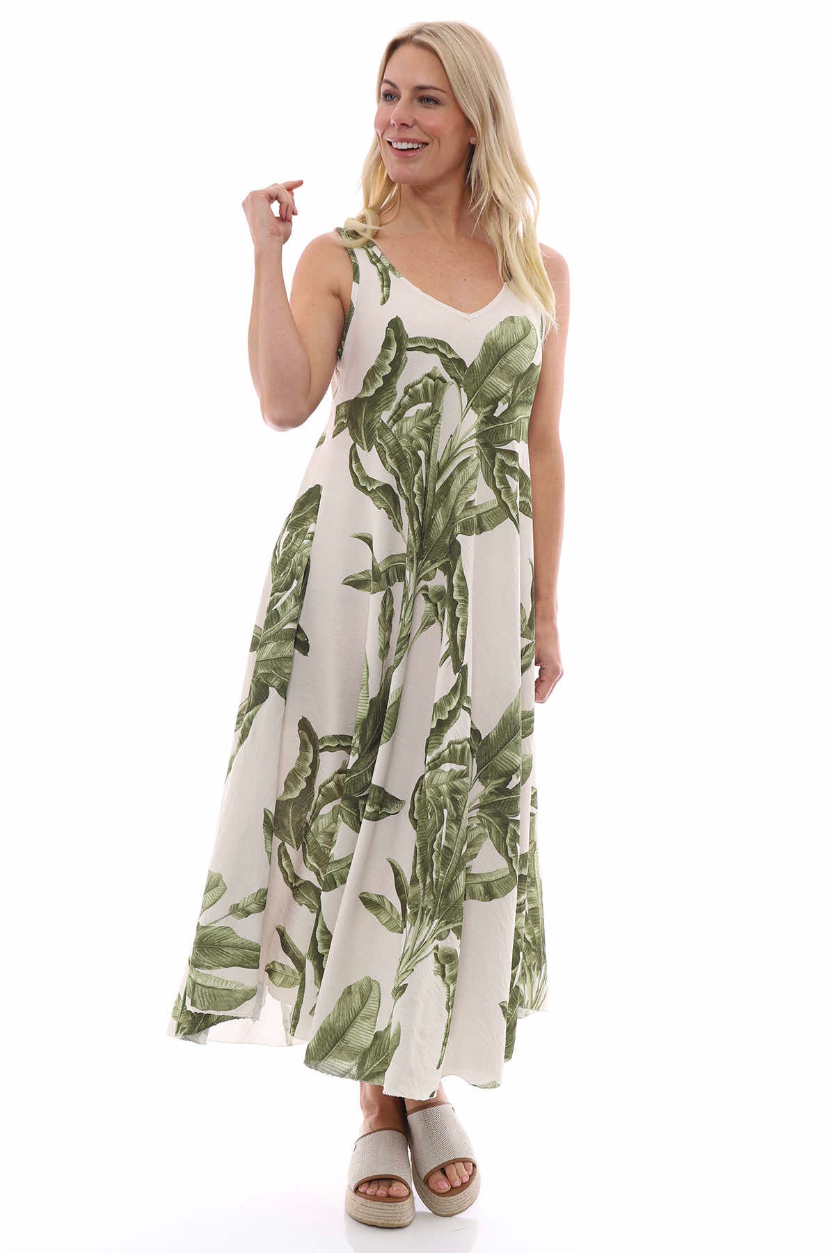 Fenyx Botanical Dress Khaki