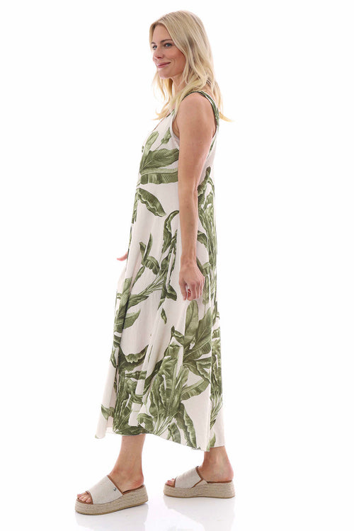 Fenyx Botanical Dress Khaki - Image 5