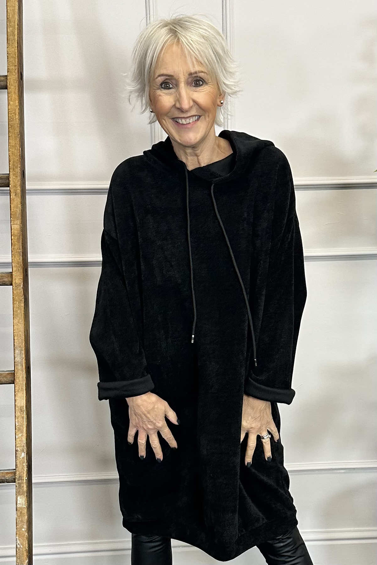 Made In Italy Dita Longline Hooded Cotton Top Kit and Kaboodal