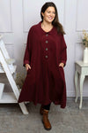 Amina Needlecord Dress Wine
