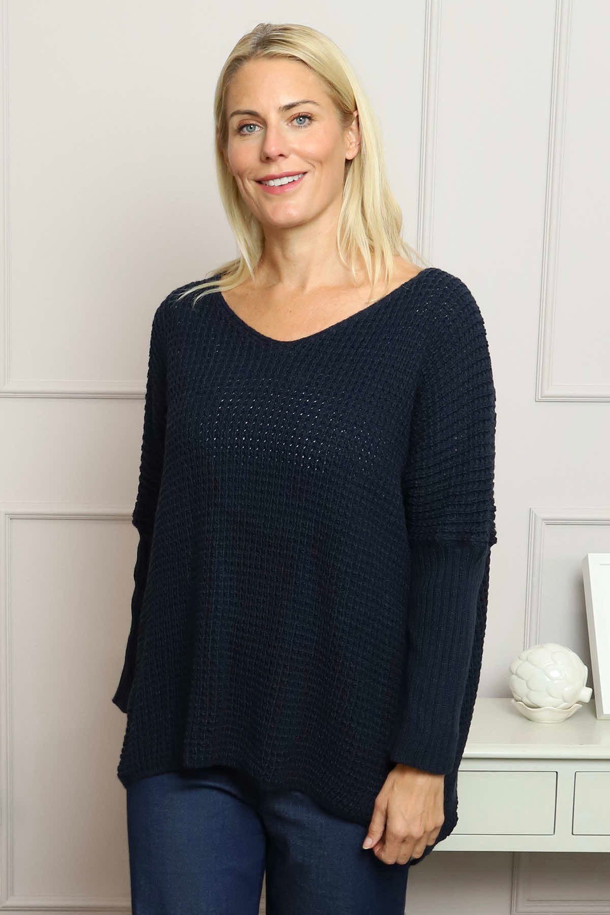 Albertina Waffle Jumper Navy