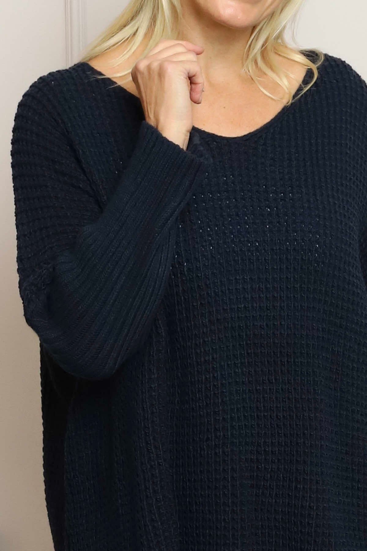 Albertina Waffle Jumper Navy