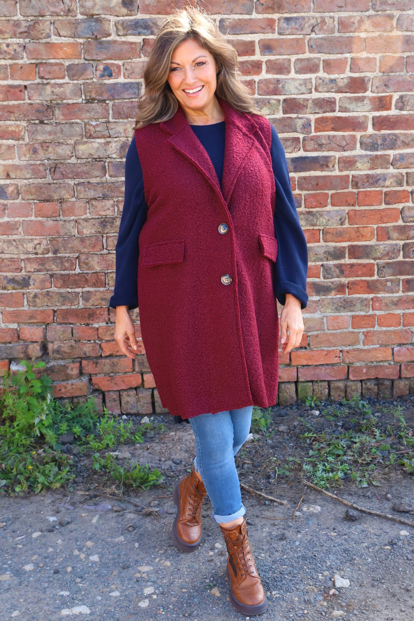 Nori Boucle Gilet Wine