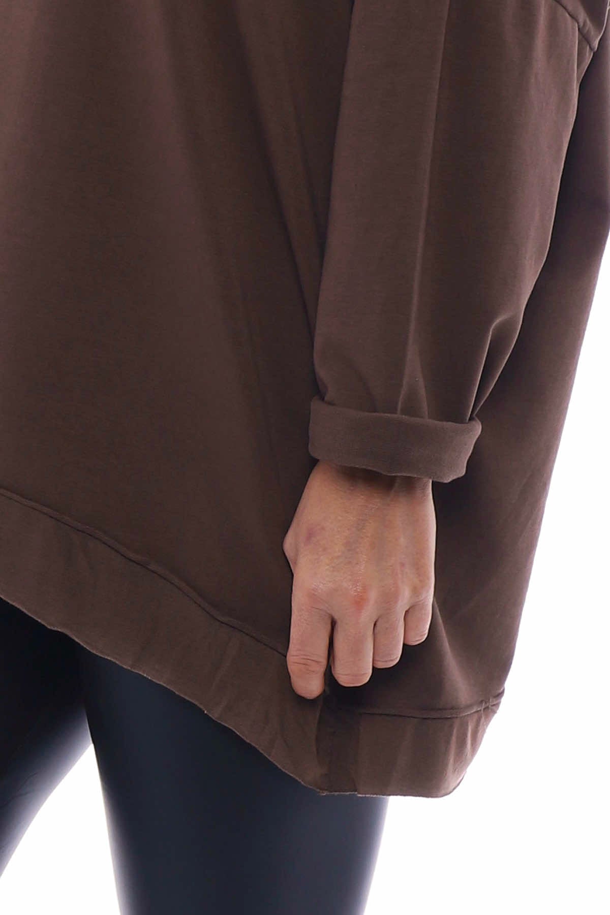 Selsey Sequin Star Cotton Top Cocoa