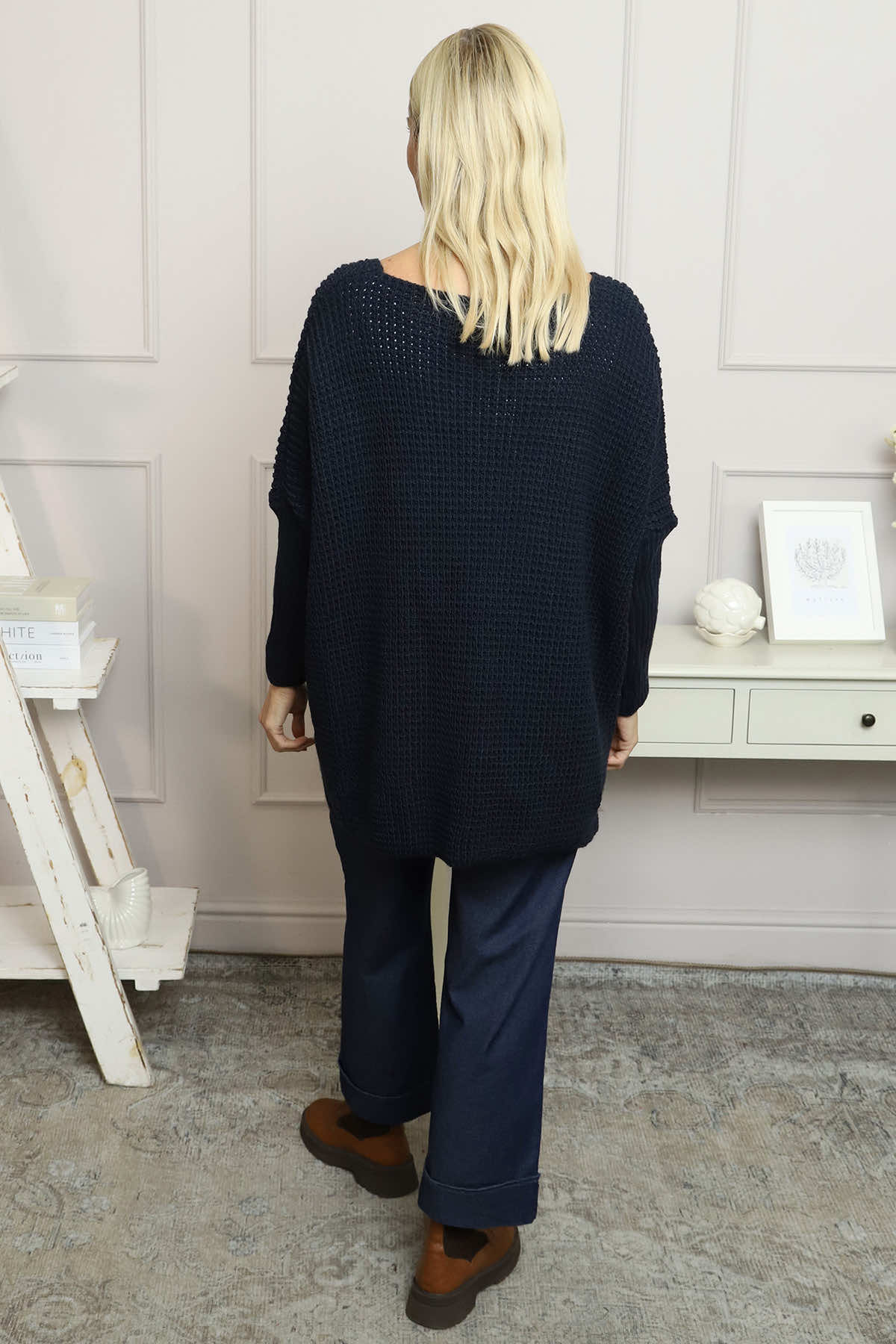 Albertina Waffle Jumper Navy