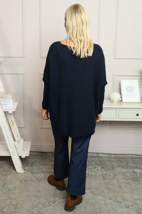 Albertina Waffle Jumper Navy - Image 4