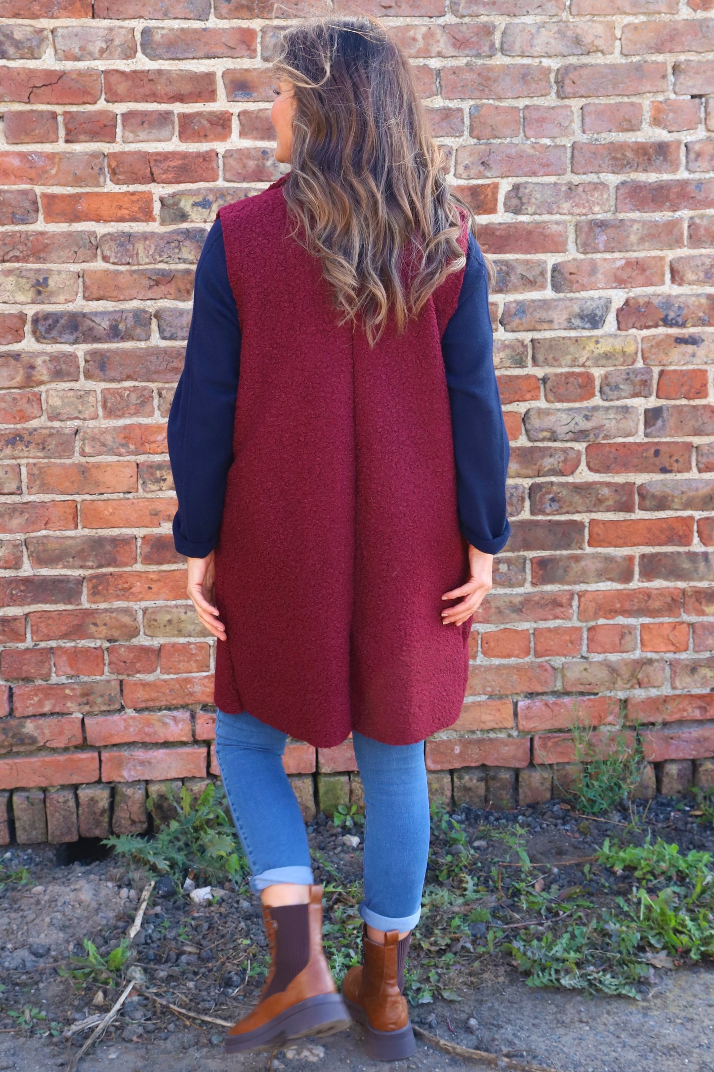Nori Boucle Gilet Wine