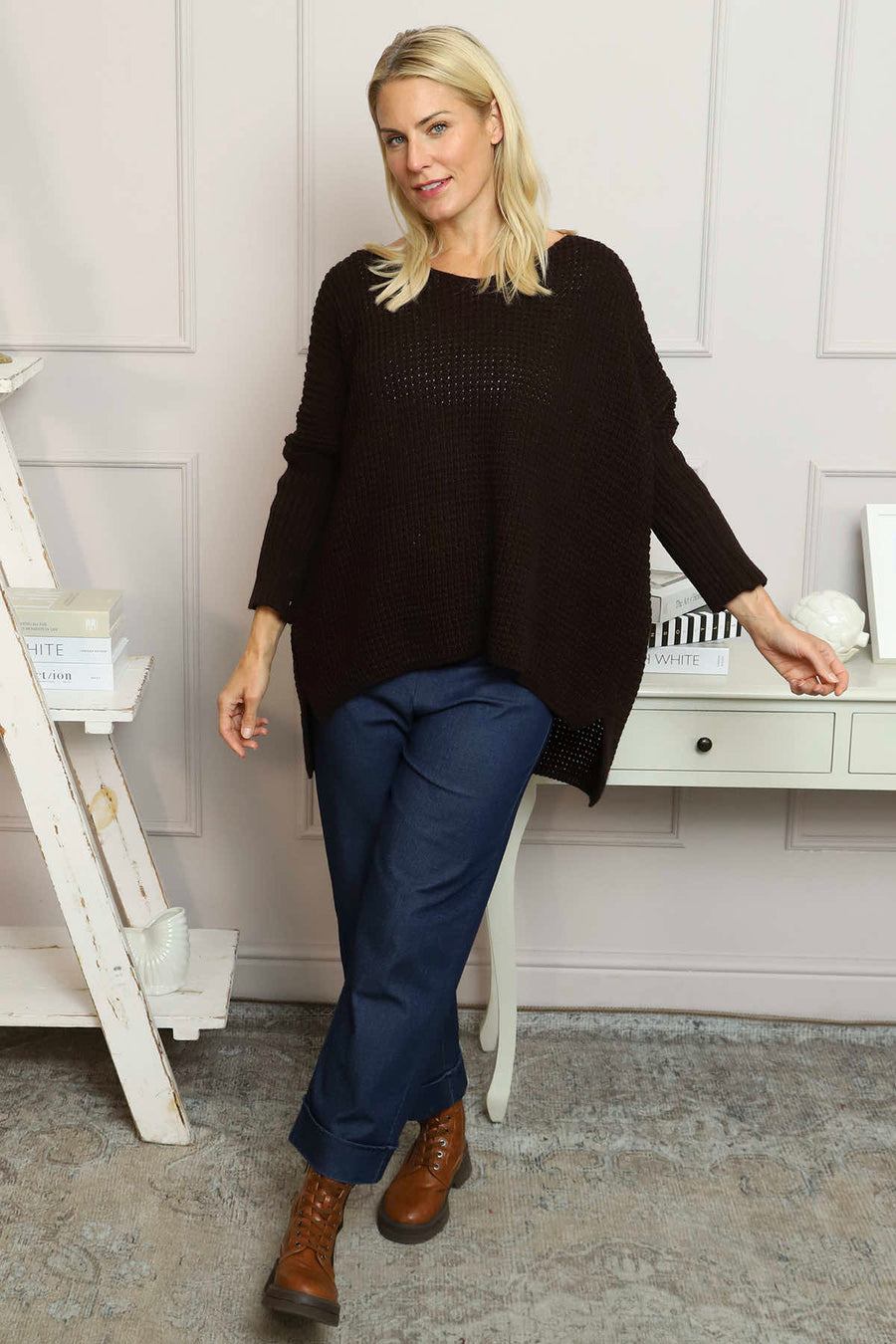 Albertina Waffle Jumper Cocoa