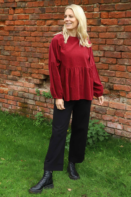 Geraldine Needlecord Top Wine - Image 2