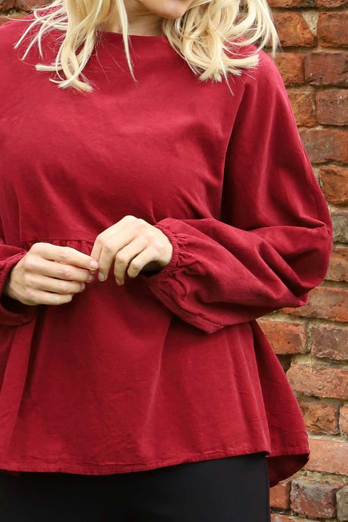 Geraldine Needlecord Top Wine - Image 3