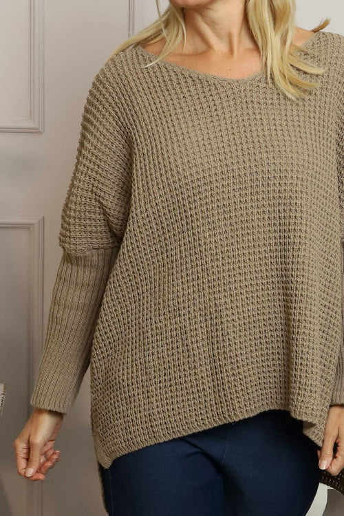 Albertina Waffle Jumper Mocha - Image 3