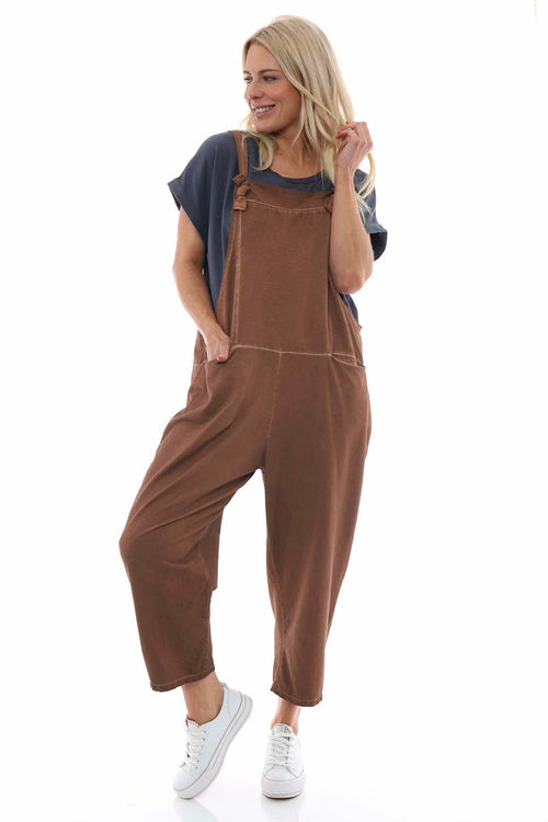 Pabo Washed Cotton Dungarees Camel