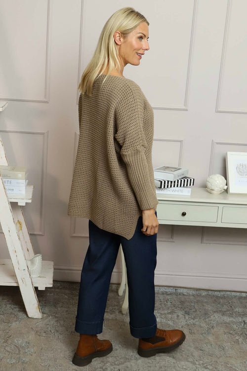 Albertina Waffle Jumper Mocha - Image 4